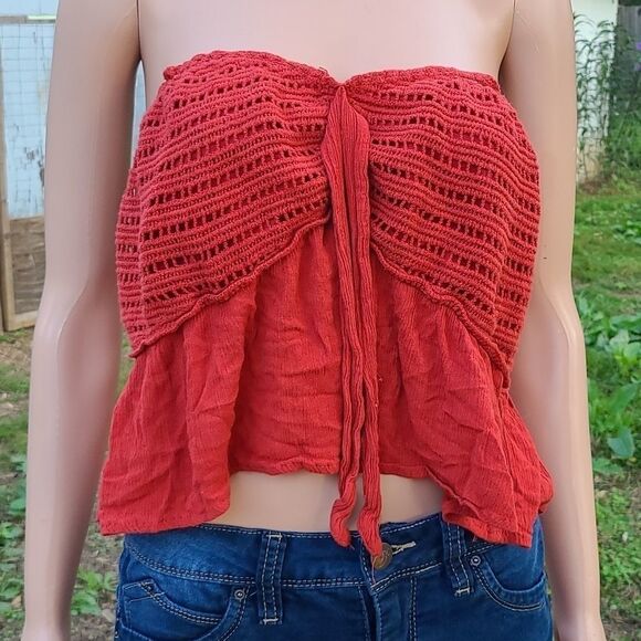Rue21 orange crochet crop - Picture 7 of 8